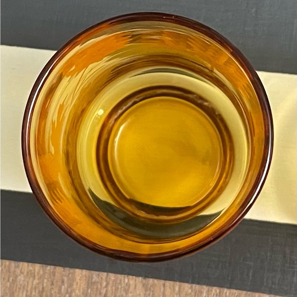 Libbey Kitchen Vintage Libbey 4 Oz Juice Glasses Amber With Autumn Leaves Set Of Three Euc